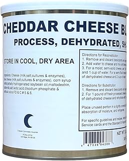 Military Surplus Dehydrated Powdered Cheddar Cheese Blend #10 Can – Makes Over 9 lbs of Sharp Cheddar – Long-Term Storage – Emergency Survival Food – 25+ Year Shelf Life – Made in USA – Ready to Use Pack of 1
