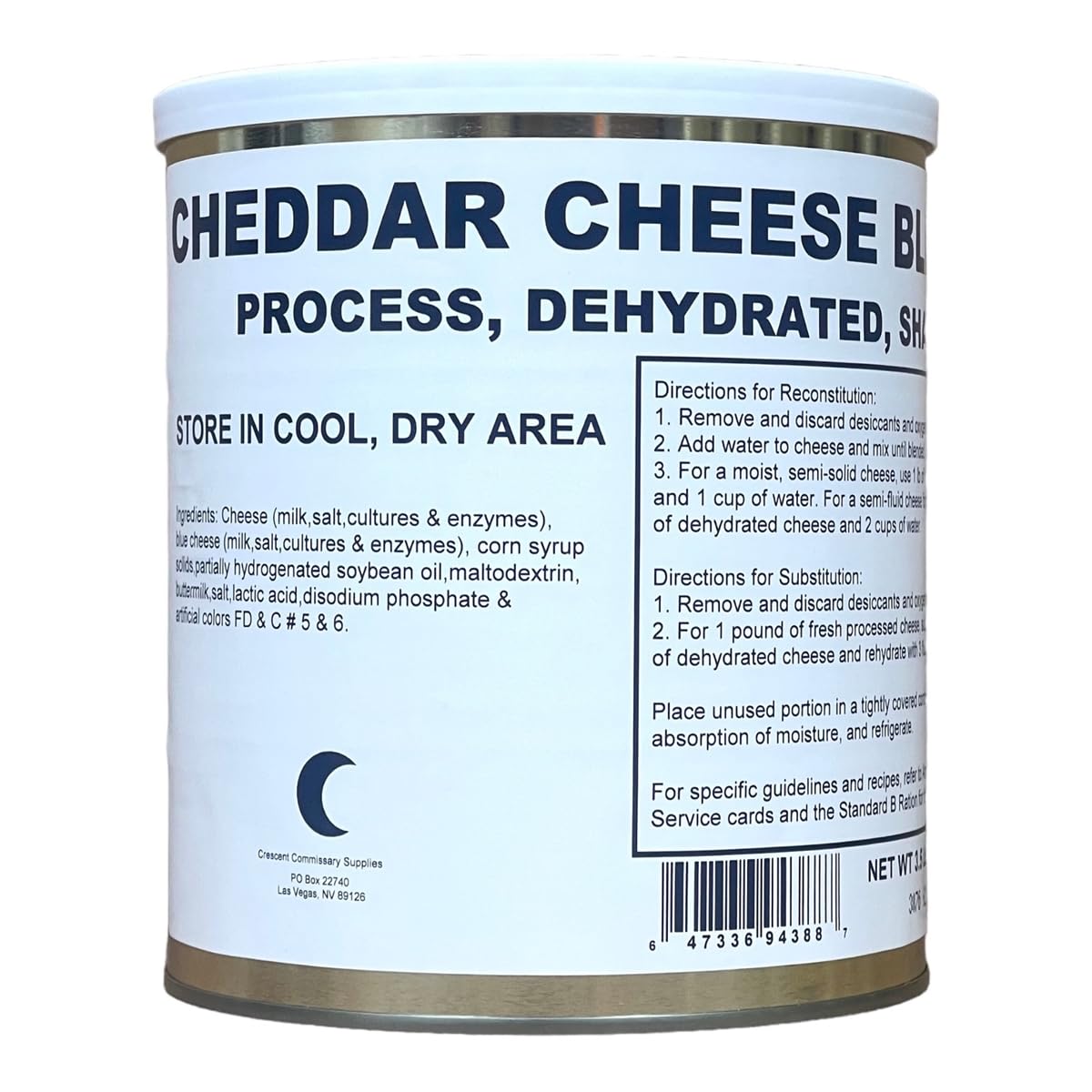 Freeze Dried Dehydrated Powdered Cheddar Cheese Blend Can Jarred and Packed Emergency Food Supply | Hunting, Survival, Camping, Backpacking Long Term Food Storage 25+ years shelf life Pack of 1