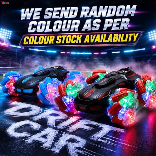 Image of VikriDA 2.4GHz Remote Control Extreme Drift Stunt Car for Kids | 360 Degree Limit Drift Car, Left & Right Rotation - Blue