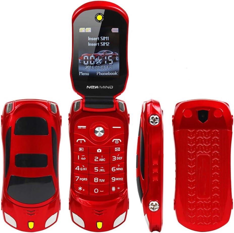 Newmind MiRUSI F15 Mini Flip Sports Car GSM Cell Phone Supports Dual SIM Cards (Red)