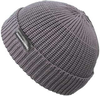 jerague Men Women Knit Watch Cap Cotton Winter Solid Color Beanie Skull Cap Harbour Cuffed Hat