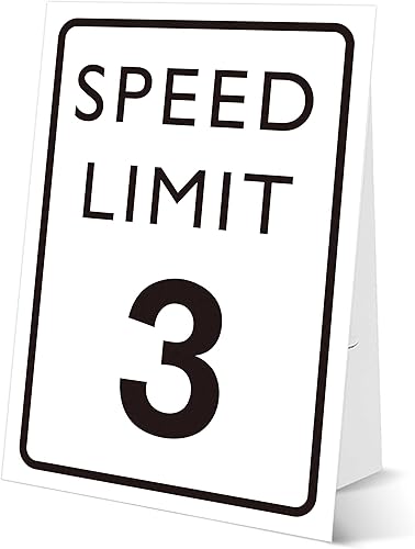 Letrero de cumpleaños de coche de carreras, límite de velocidad 3, letrero de 8 x 11 con soporte, decoración de fiesta de ruta 66