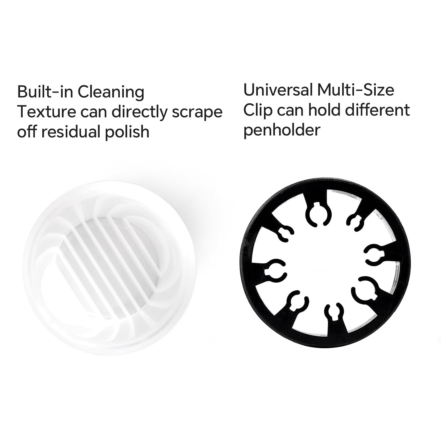KADS Nail Brush Cleaner Cup with Multi-Size Clip Holder, Built-in Cleaning Base for Acrylic & Gel Polish UV Gel Polish Pen Remover Tool