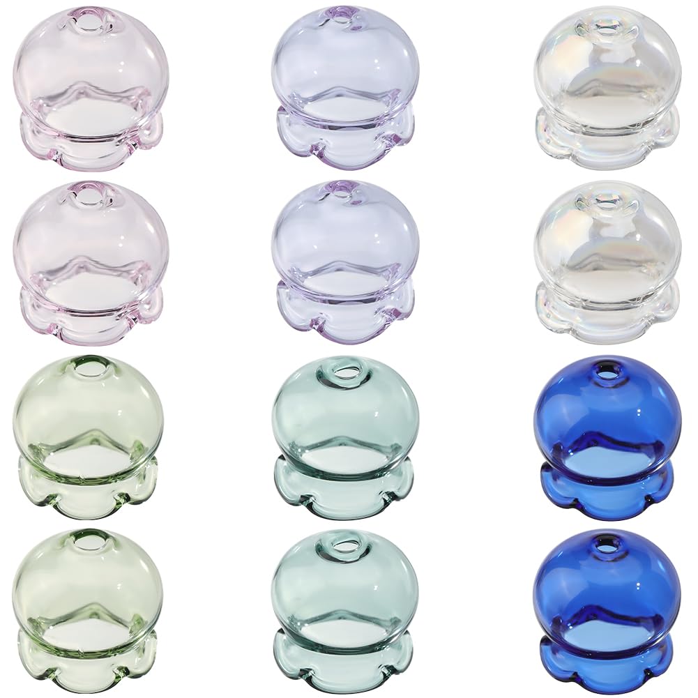 Perles en verre bleu méduse de style campanule pour bijoux artisanaux