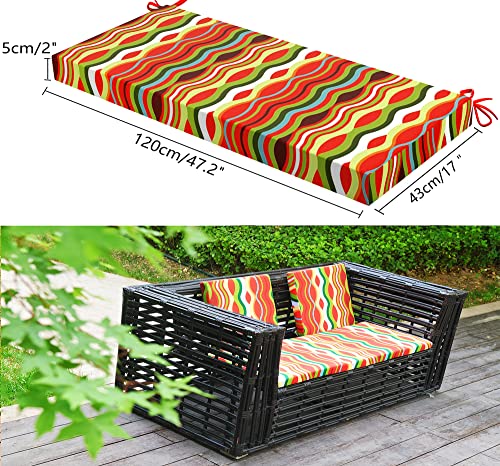 Patio Garden Outdoor Bench Cushion Water-Resistant 47X17X2 Inch Bench Seat Cushion Cushions For Garden Chairs Thickened Sponge Filling Swing Cushion/Rocking Chair Cushions/Patio Loveseat Cushion #TOP3