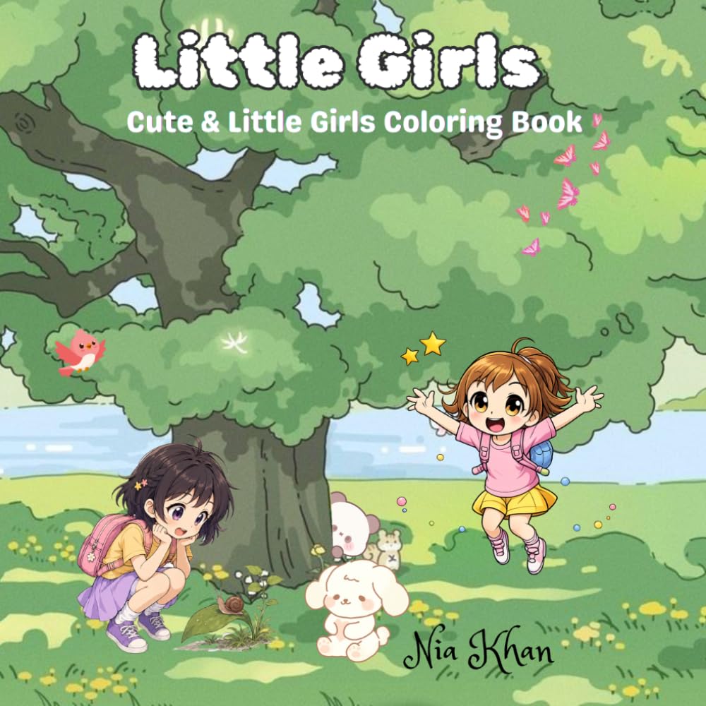Little Girls: Cute and Little Girls Coloring Book