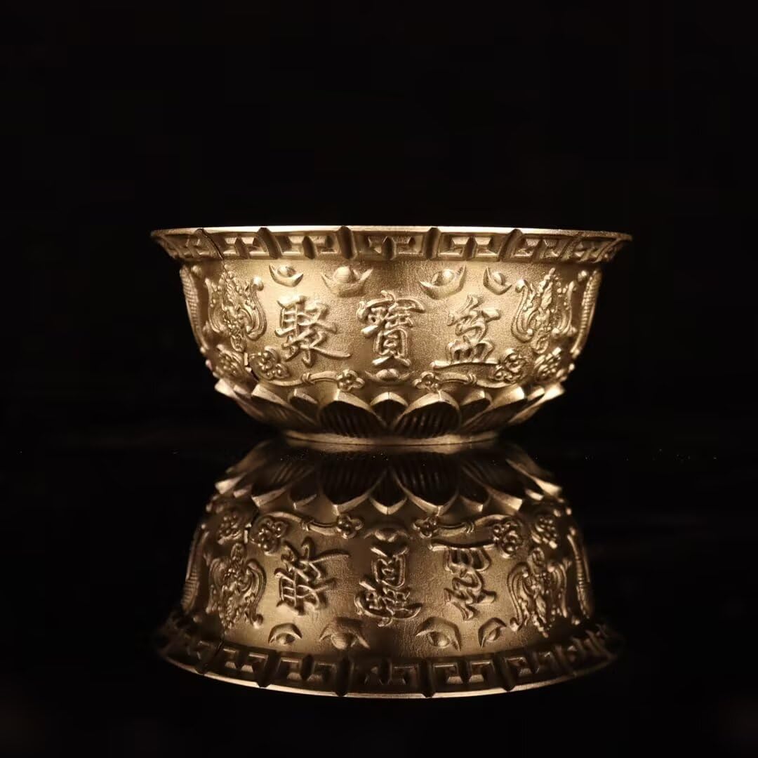 Dytartzx Solid Brass Chinese Zodiac Treasure Basin Statue, Handcrafted Feng Shui Decor for Wealth & Good Luck, Meaningful Gift for Housewarming Festival