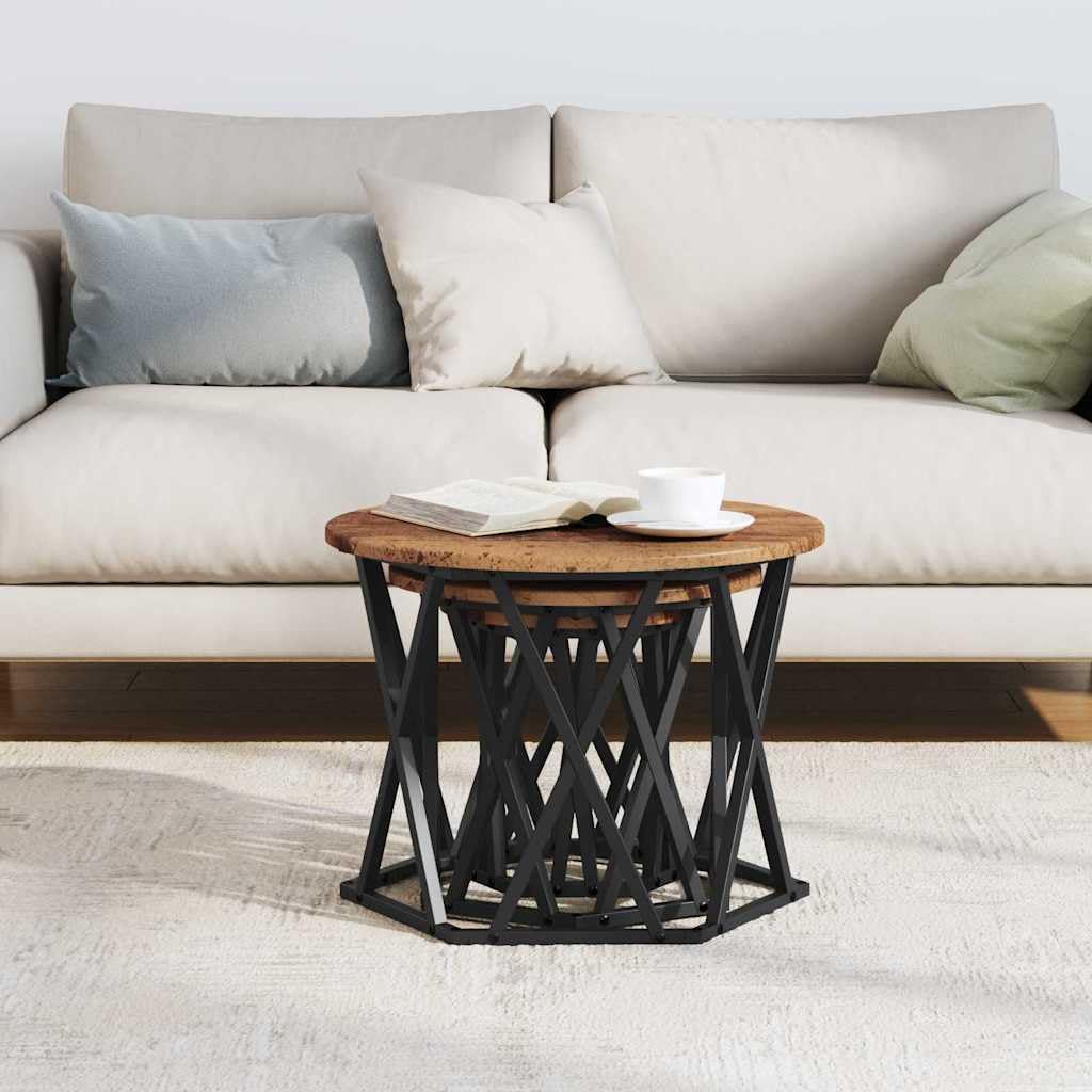 Fengshui Nesting stolik pomocniczy, zestaw 3 sztuk, materiał drewnopochodny,