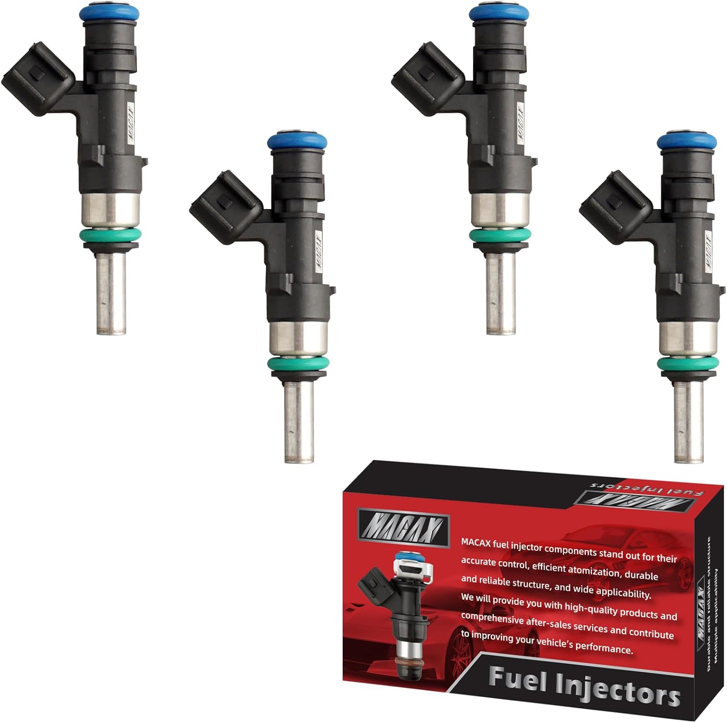 Set of 4 Fuel Injectors 4627652AB FJ1136 Replacement Compatible with Dodge Dart 2013-2016 Fiat 124 Spider 2017-2020 500 500L 500X 2016-2018 1.4L L4 - Replaces 4627652AA 04627652AB 62719