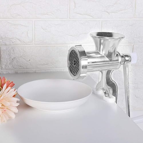 Miniatura 3 de Picadora de carne, herramienta manual, molinillo de carne de aleación de aluminio, picadora, máquina de manivela y molinillo de carne, accesorios de