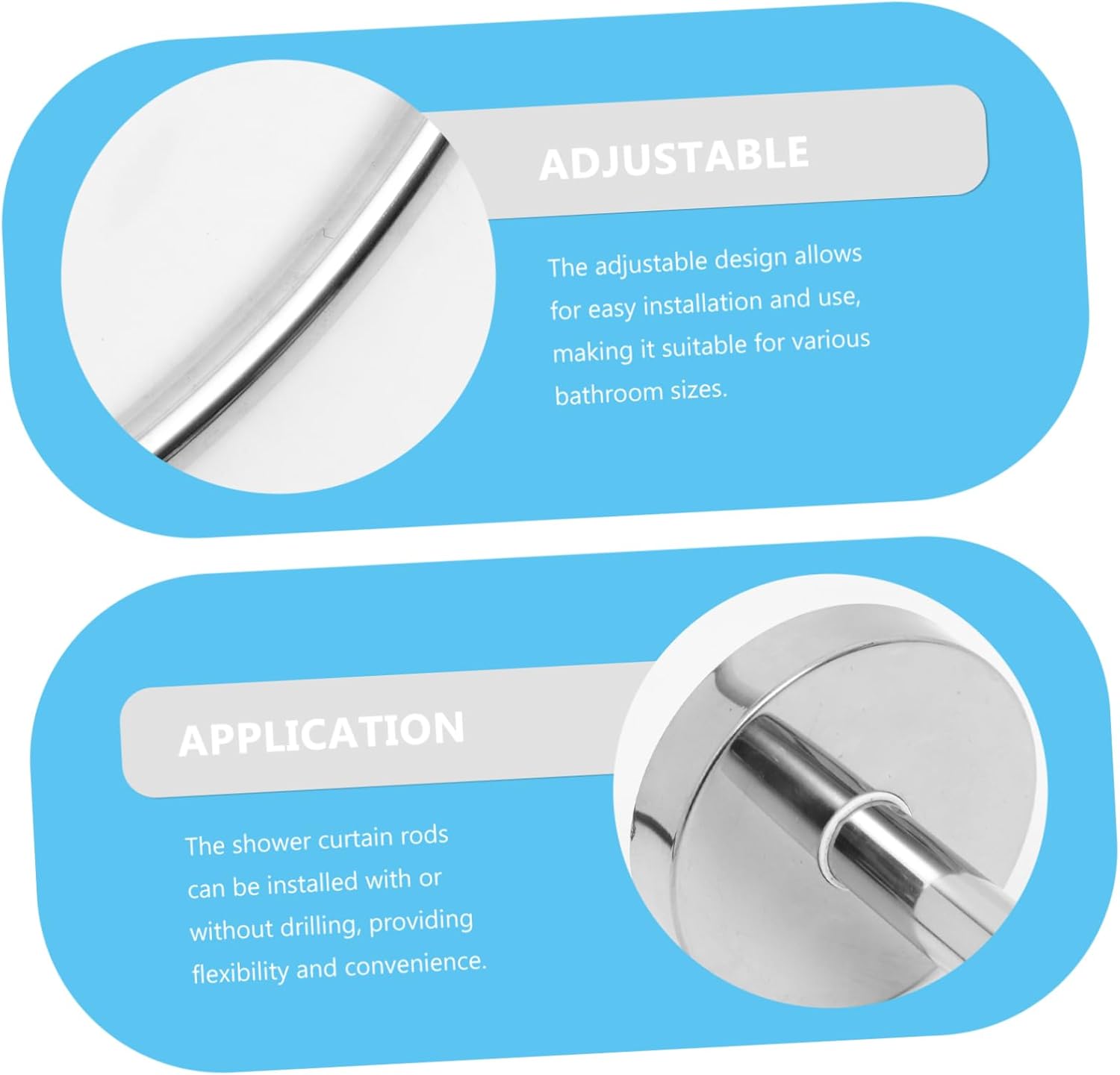 3pcs Curved Shower Curtain Rods Corner Shower Rod Rustproof Easy Installation for Bathroom Use No Curtain Included