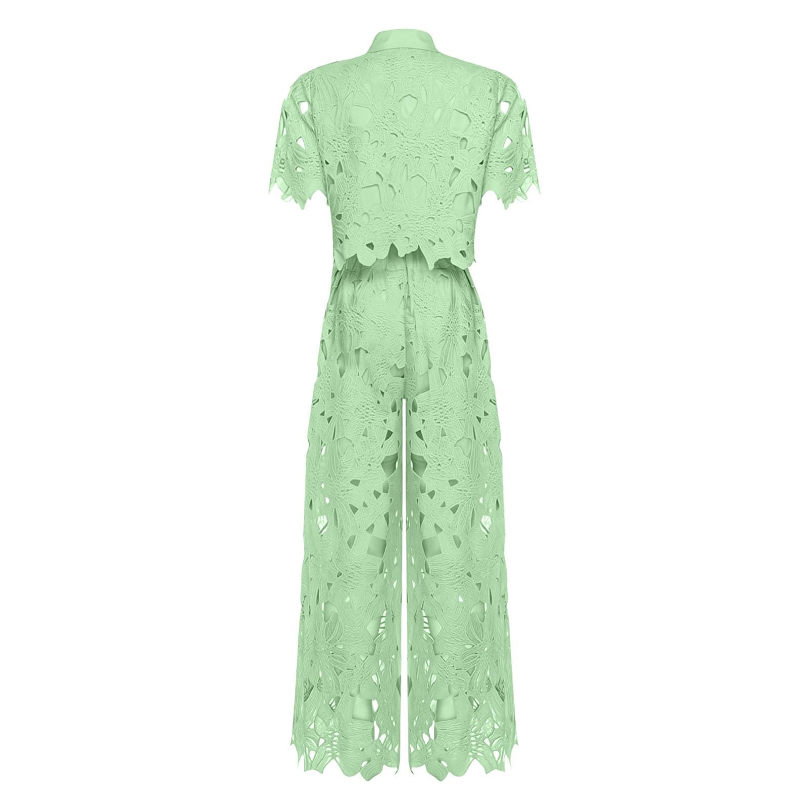 Set da 2 pezzi in lino da donna, top con maniche a pipistrello, scollo rotondo e orlo asimmetrico, pantaloni con vita alta e gamba larga, perfetto per l'estate e tutti i giorni