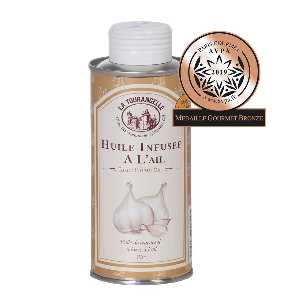 La Tourangelle – Knoblauchöl – Intensiver, köstlicher Geschmack von frischem Knoblauch für Ihr Fleisch, Ihre Pürees und Marinaden – 250 ml – 3er-Pack