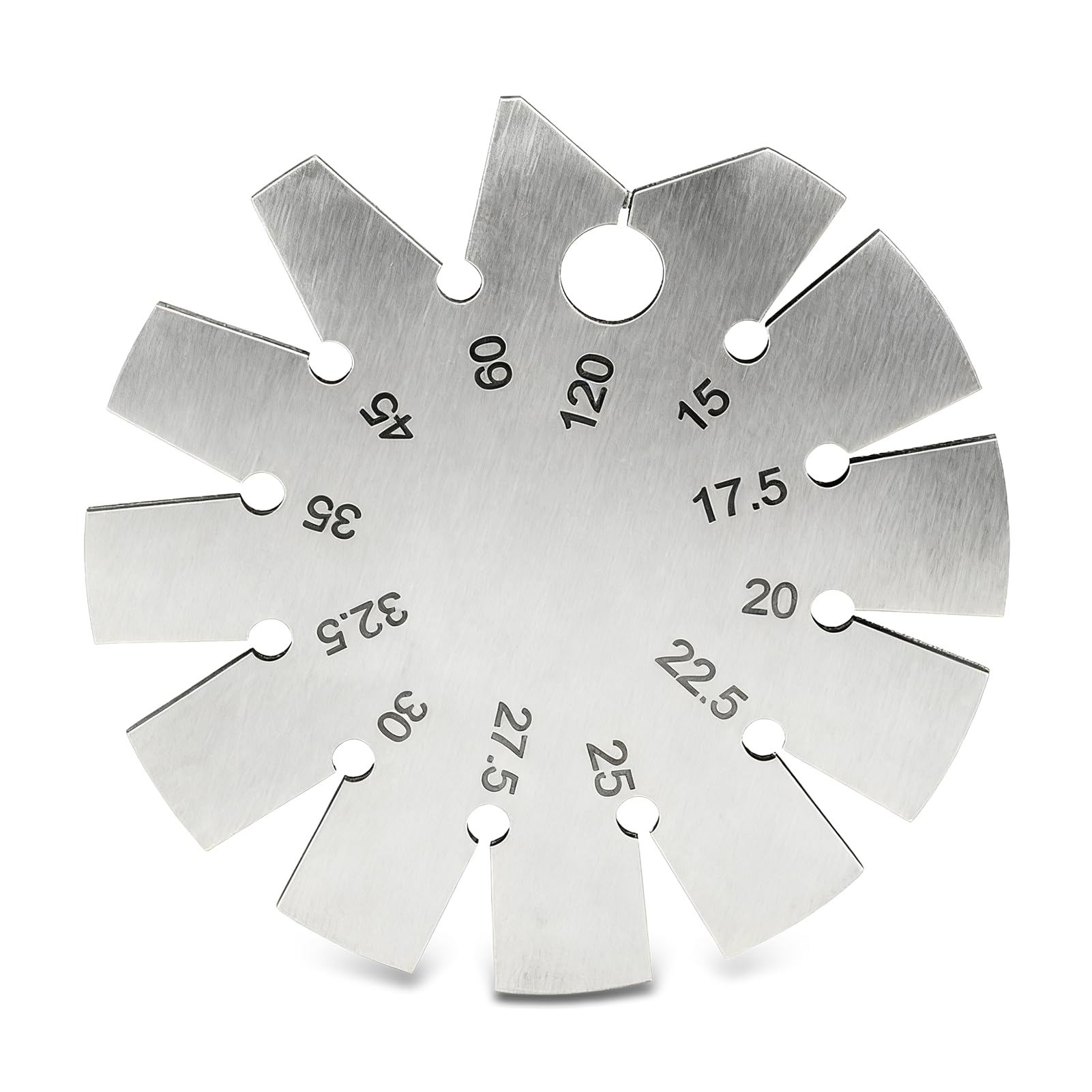 Generic Mesure D'angle biseauté, Gabarit de Jauge d'angle en Acier Inoxydable, Outil de Coupe Rapporteurs 15°-120° pour la Mesure de la Lame Ciseaux Avions de Couteau