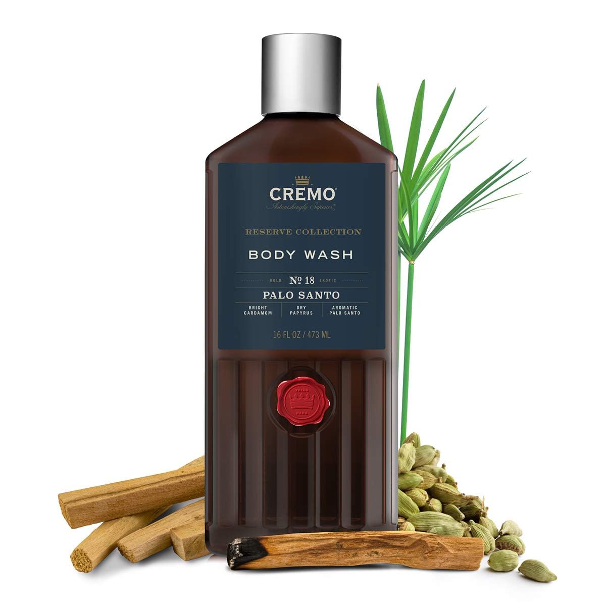 CREMO RESERVE COLLECTION GEL DOUCHE - PALO SANTO- PARFUM SUBTIL & LUXUEUX - 473ml Gel douche pour homme spécial soin du corps