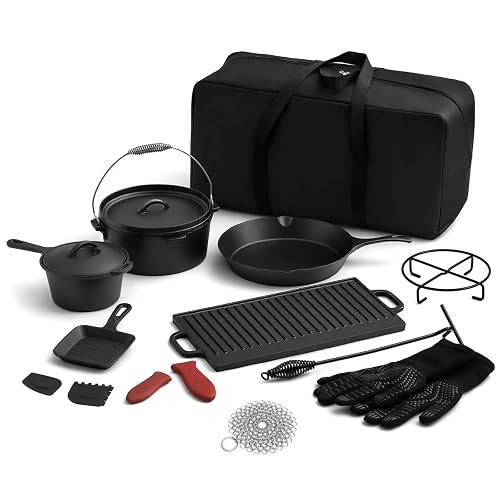 Geetery 15 Pcs Pre-Seasoned Cast Iron product photo (Cookware & Knives) — ScooterReviewPro review