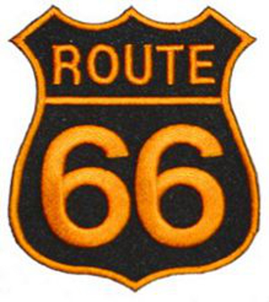 Another Quality Product From Klicnow Black,Gold Route 66 Embroidered Patch (Gold/Black) 7Cm X 8Cm (2 3/4" X 3")