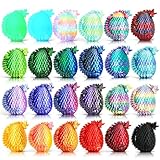 Impossmaker 24pcs 3D Printed Dragon Eggs, Cool Articulated Crystal Dragon Toys for Boys Kids Teen, Surprise Dinosaur Eggs for Party Favors, Fun Goodie Bag Stuffers for Birthdays, Classroom Prizes