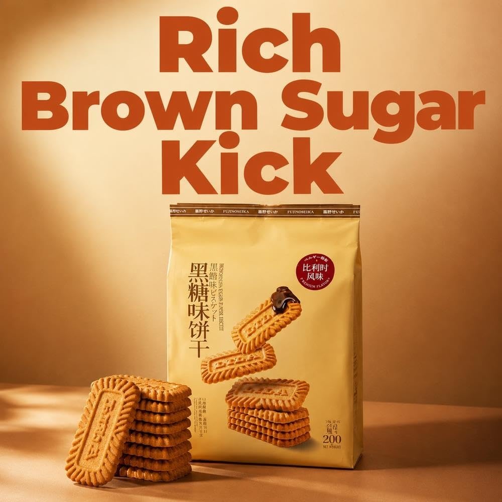 Galletas Crujientes Sabor Azúcar Negro 200g*2 Bolsas