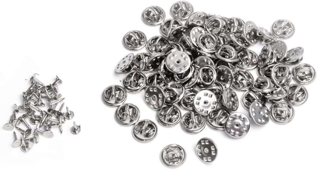 TEHAUX 300sets Easy Install Lapel Pin Backs Blank Tie Tacks Lapel Holders for DIY Jewelry Making