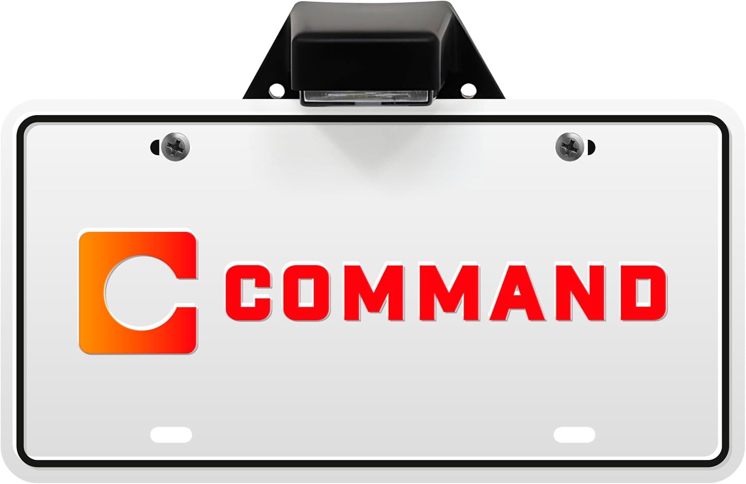 Command Electronics 12V LED License Plate Light with Mounting Bracket - Modern OEM RV Truck & Trailer Surface Mount Light - CSA Certified - Hardware & Connectors Included | Clear Lens – Black Frame