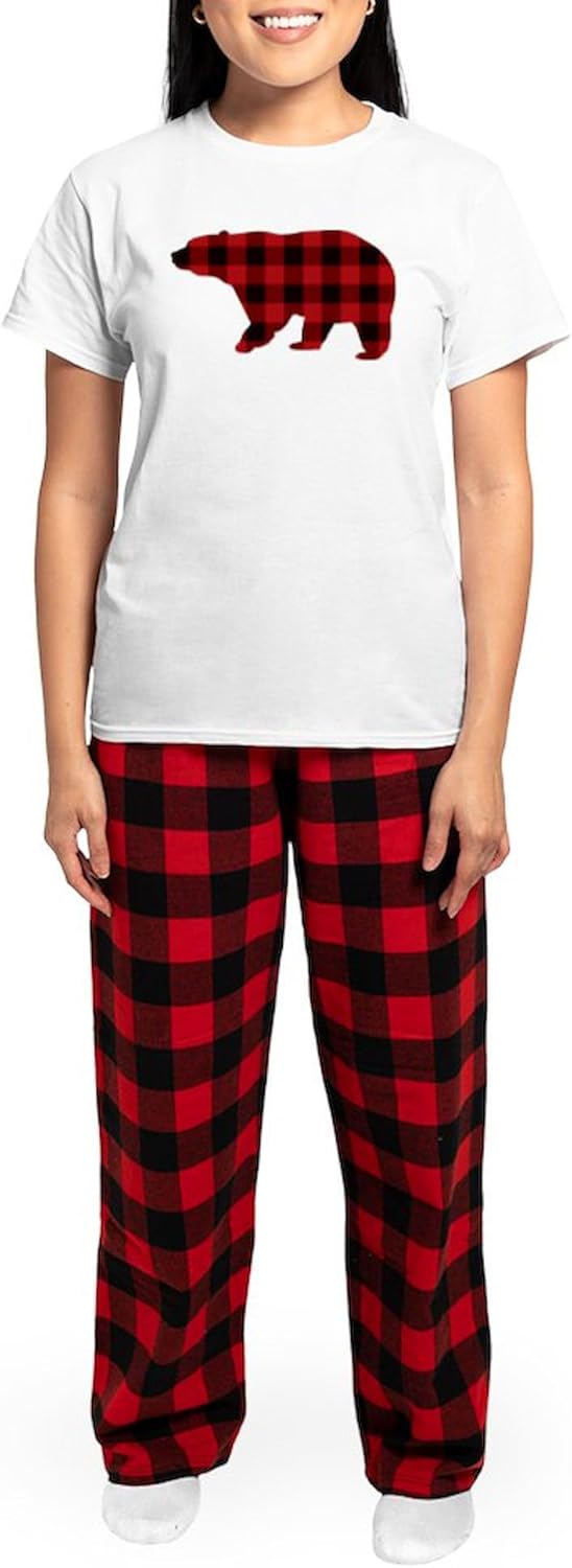 CafePress Lumberjack Buffalo Plaid Be Women's Light Pajamas Women's Novelty Cotton Pajama Set, Comfortable PJ Sleepwear