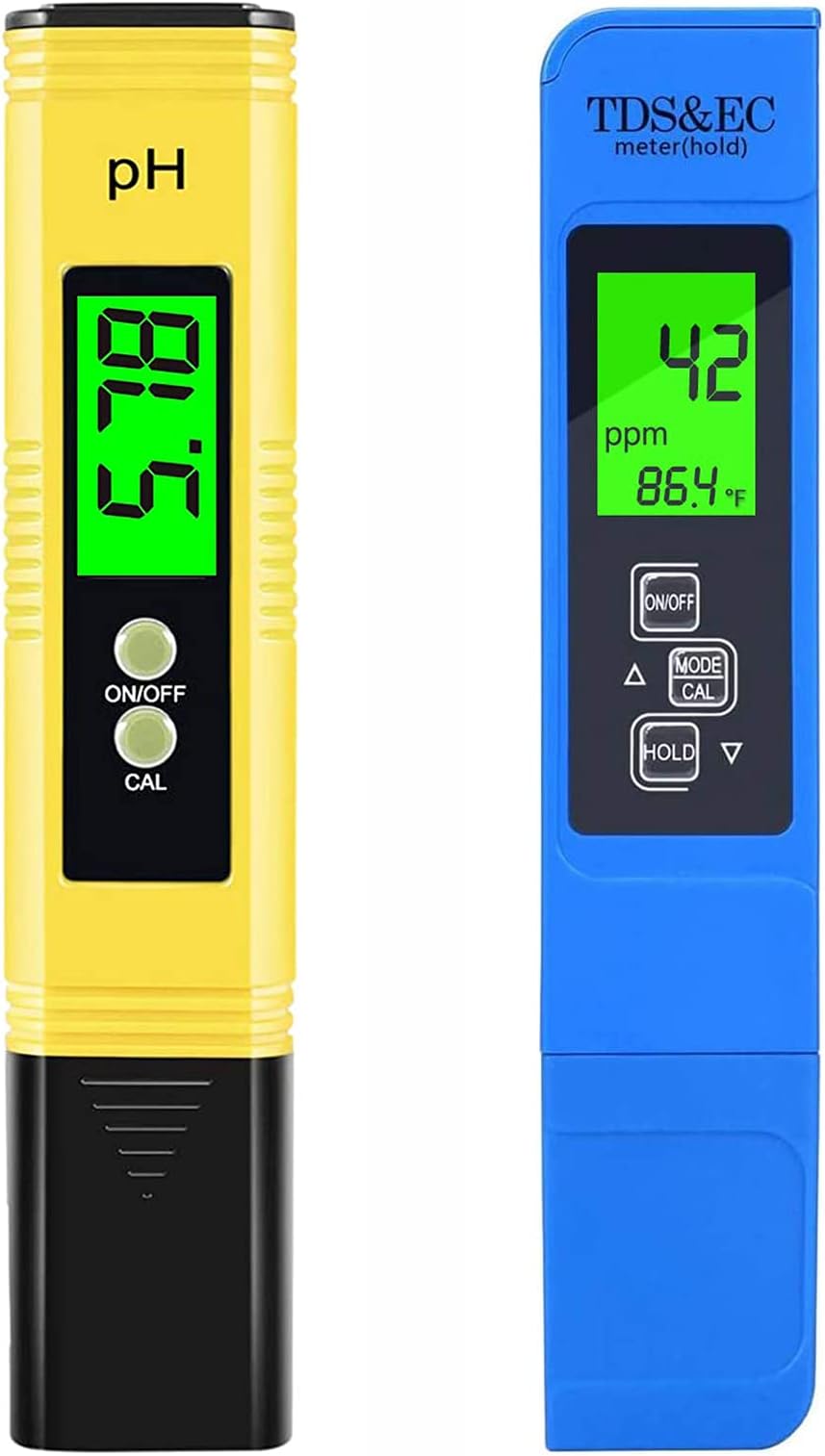 Angju PH Meter & TDS Meter Combo, Upgraded Backlight PH TDS EC & Temperature 4-in-1 Water Quality Tester, High Accuracy Digital Water Tester for Household Drinking, Pool and Aquarium