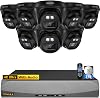4K8.0 Megapixel & 130° Ultra Wide-Angle with Audio PoE Dome Outdoor Home Security Camera System, Wired Outdoor Surveillance IP Cameras System
