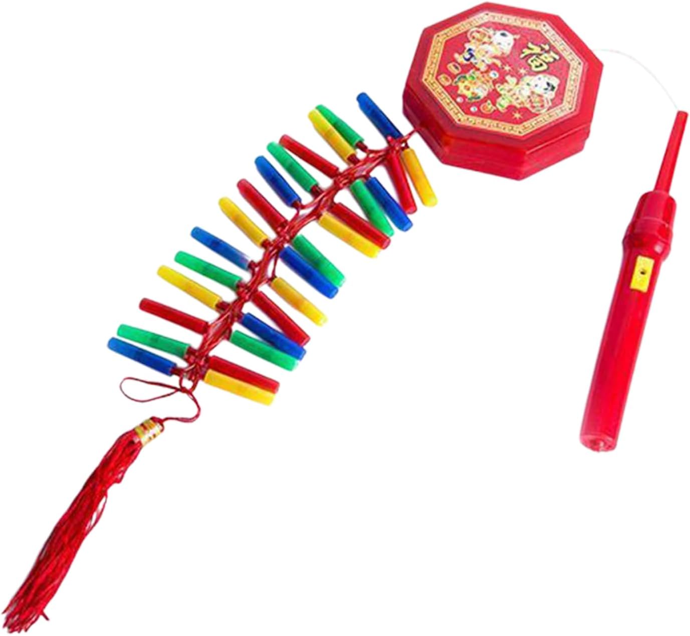 Chinese New Year Decoration Lunar New Year Firecracker | Portable Fireworks Electronic Fireworks Decorations with Sound,Traditional Oriental Red Pendant, Decoraz