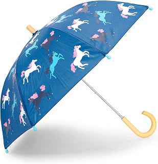 Girl's Printed Umbrella, Color Changing Prancing Horses, One Size