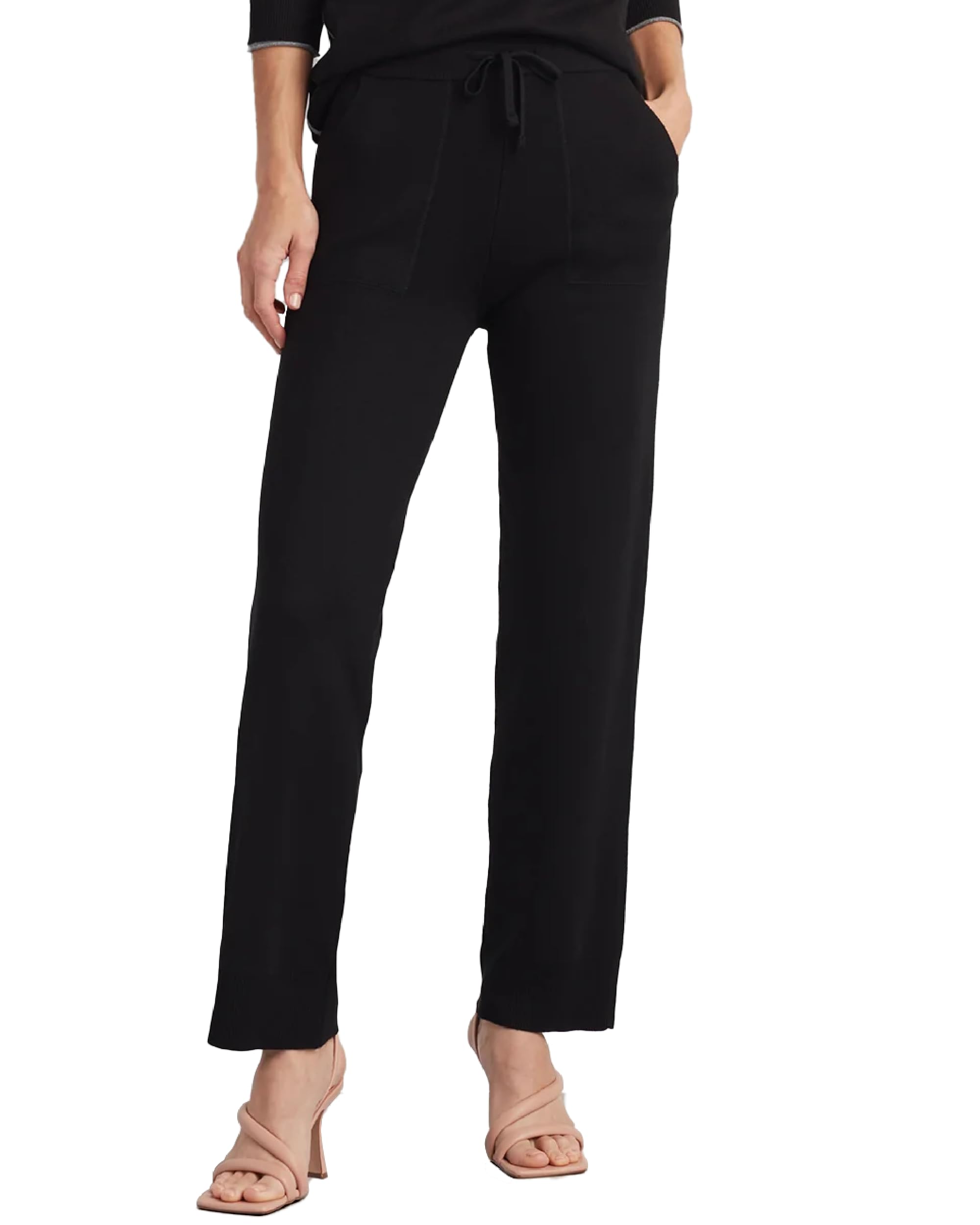 ELLEN TRACY Womens Knit Joni Casual Pull on Stretch Side Pockets Comfy Ladies Straight Leg Pants