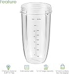 Pièces de remplacement pour tasses de mixeur de 32 oz (2 paquets) tasses de mixeur compatibles avec NutriBullet 600w et 900w