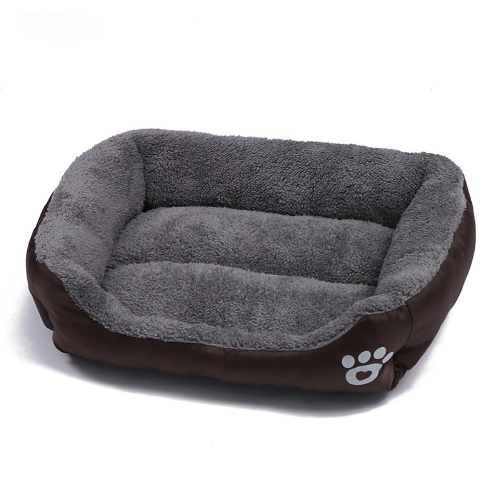 OUYUNKKA Dog Bed & Cat Cushion (XL, 31.5 x 23.6 Inch) Square Coffee Dog Sofa for Medium & Large Pets, Semi-Enclosed, Soft & Easy to Clean