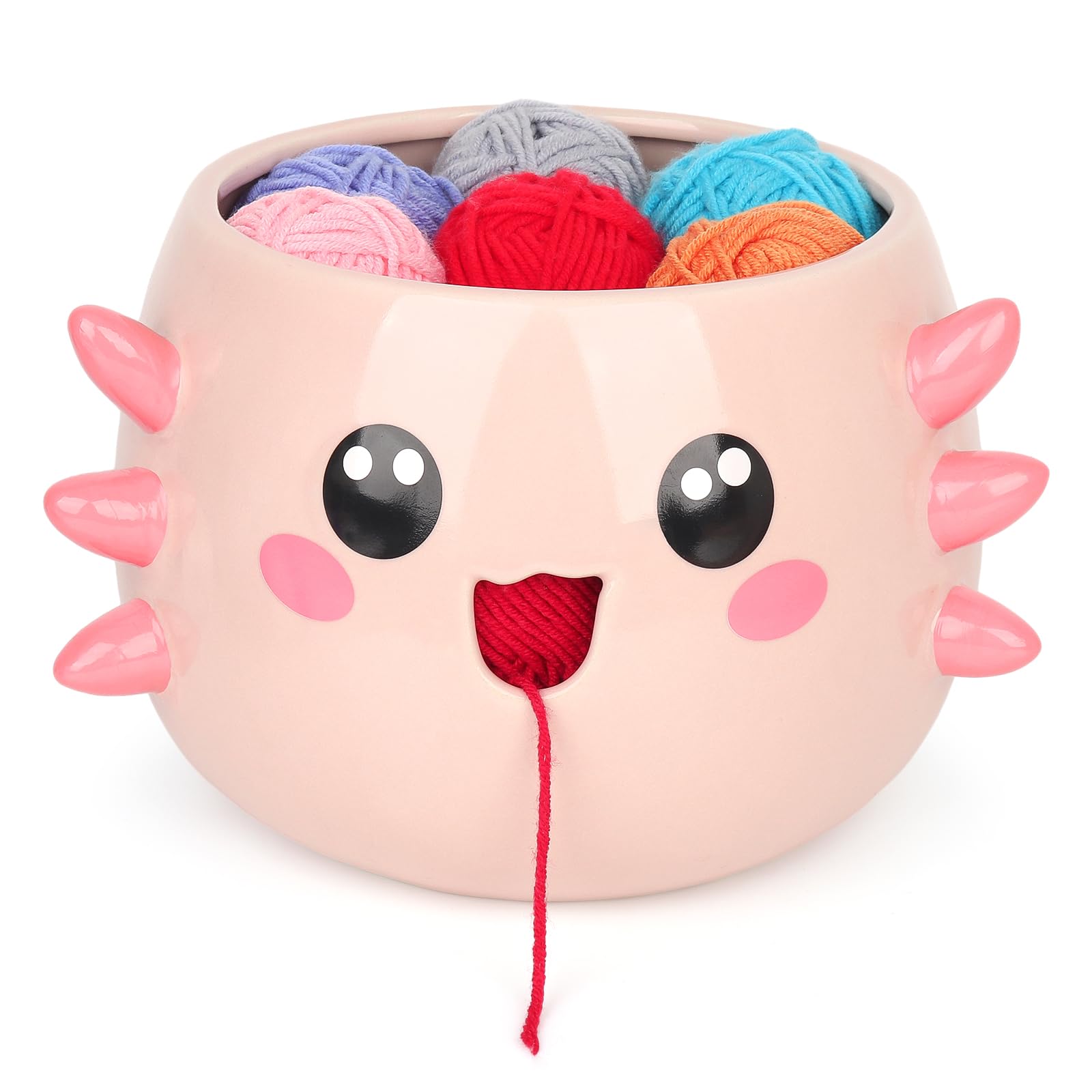 Photo 1 of Katech Axolotl Yarn Bowl for Knitting, Yarn Holder for Crocheting, Extra Large Cute Crochet Bowls Wool Storage for Knitter & Crocheter Tangle-Free Crafting, Gifts for Crocheters Knitter