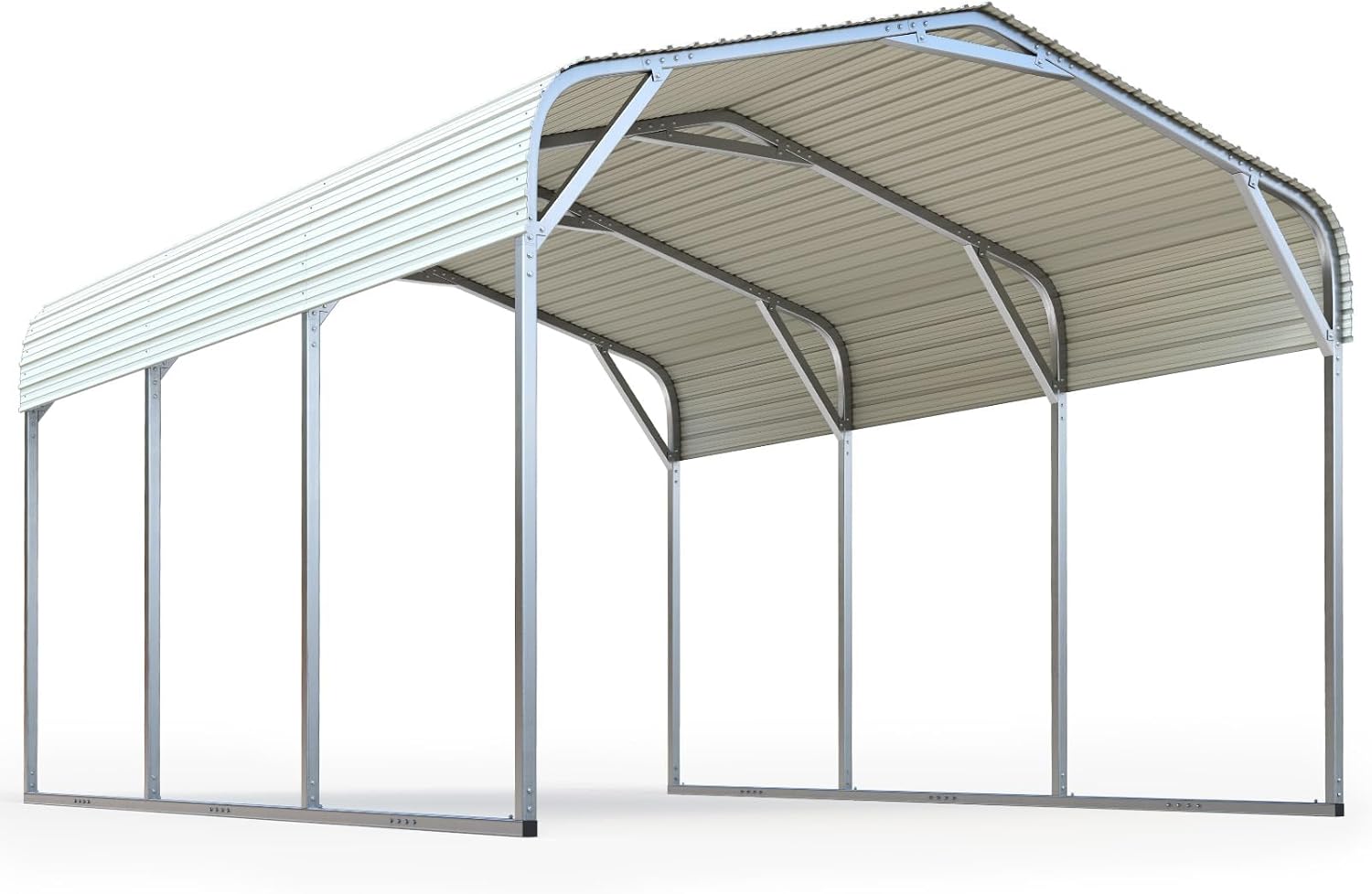 Quictent 10x15 ft Metal Roof Carport Kits Hard Top Garage Heavy Duty Steel Car Canopy, White Quictent 10x15 ft Metal Roof Carport Kits Hard Top Garage Heavy Duty Steel Car Canopy, White