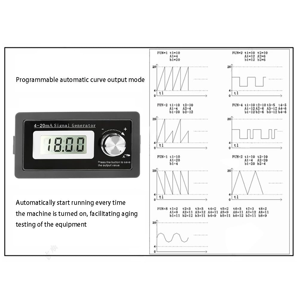 Jadeshay Generatore di Segnale,4-20mA Generatore di Segnali Current Loop Regolabile Test del Trasduttore a Due Fili Ad Alta Precisione 15V-30V Calibratore Sorgente Segnale Analogico Digitale