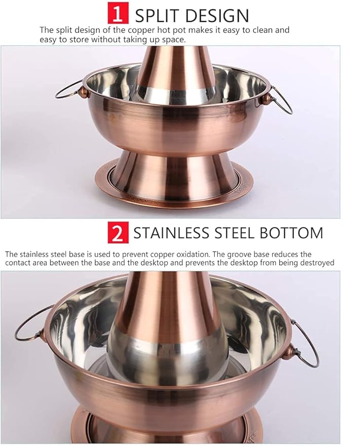 Olla de cobre gruesa estilo antiguo miniatura 6