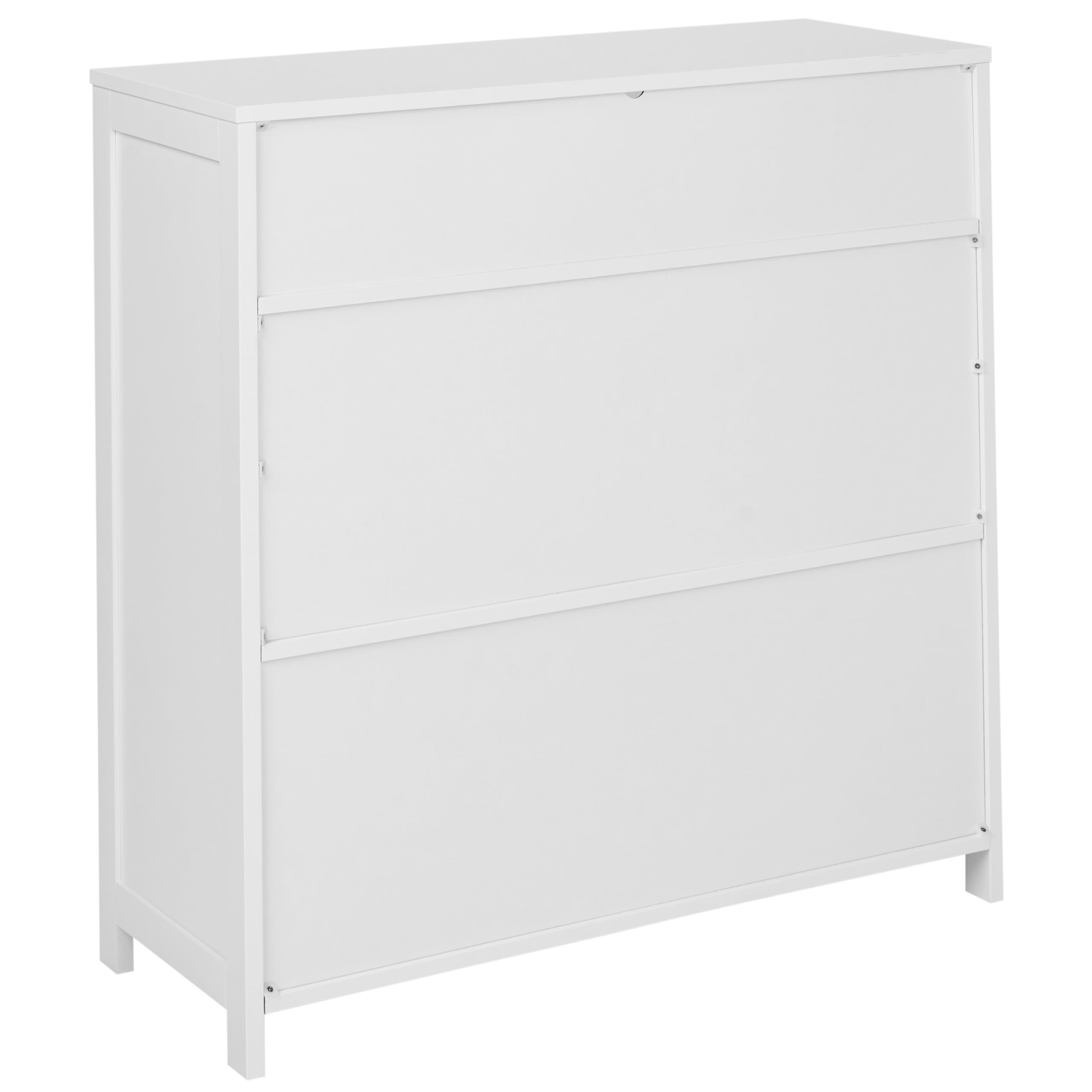 Beliani Vitrina Moderna salón Dormitorio Armario 3 Puertas Tablero MDF con Estante Superior Blanco Crabtree