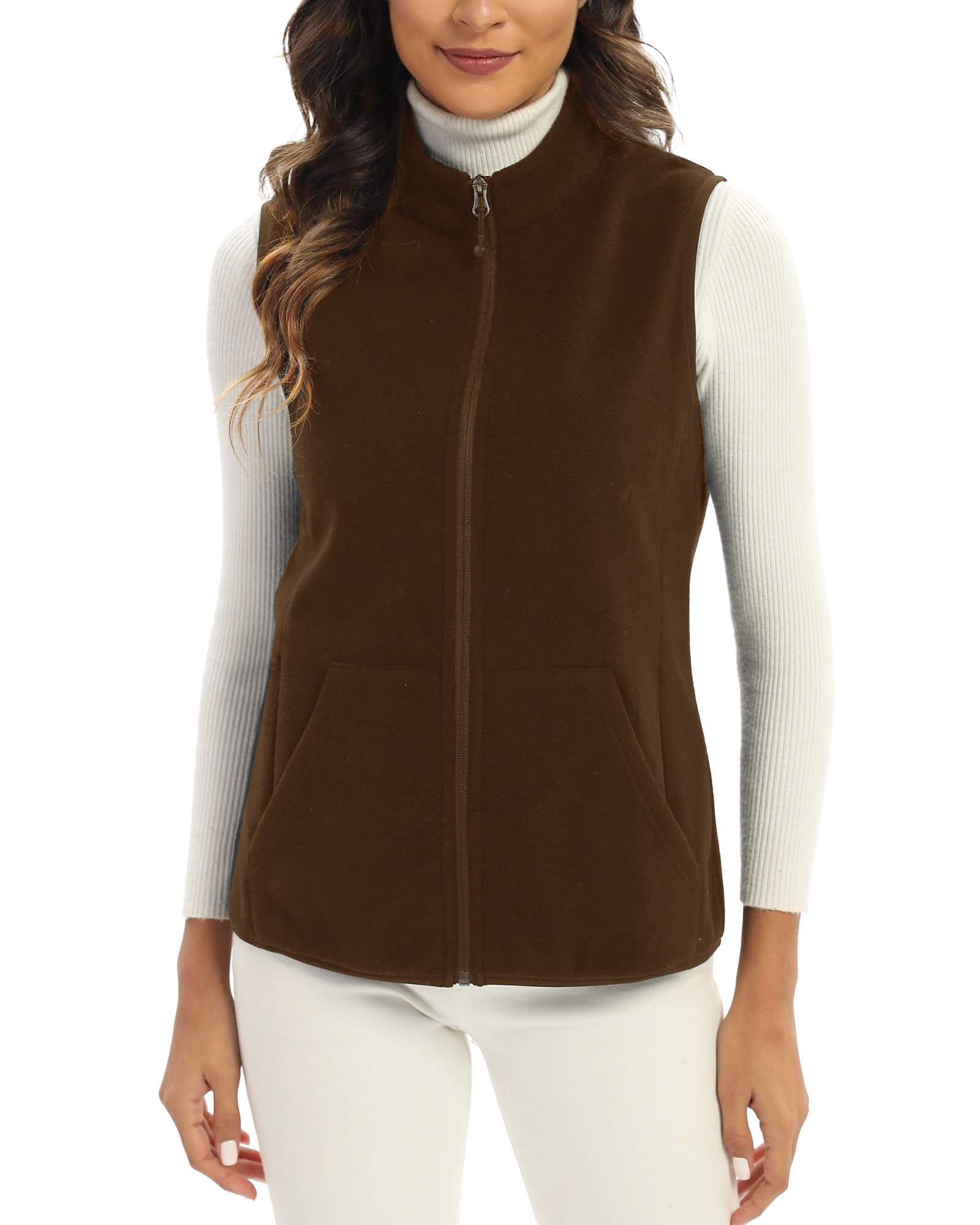 Women’s Fleece Vest with 6 Pockets, Lightweight Sleeveless Gilet, Layering & Outerwear for Office & Casual Wear-image-22