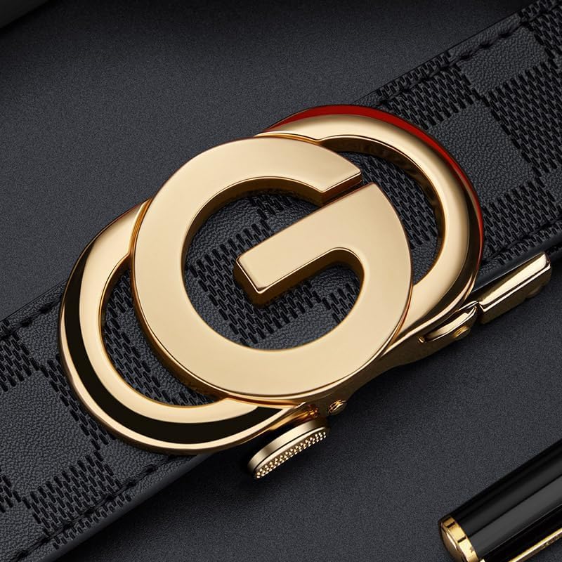 VANNANBA Mens Ratchet Belts Genuine Leather Belt Designer Belts Business Casual Fashion Dress Automatic Buckle with Gift Box - Image 3