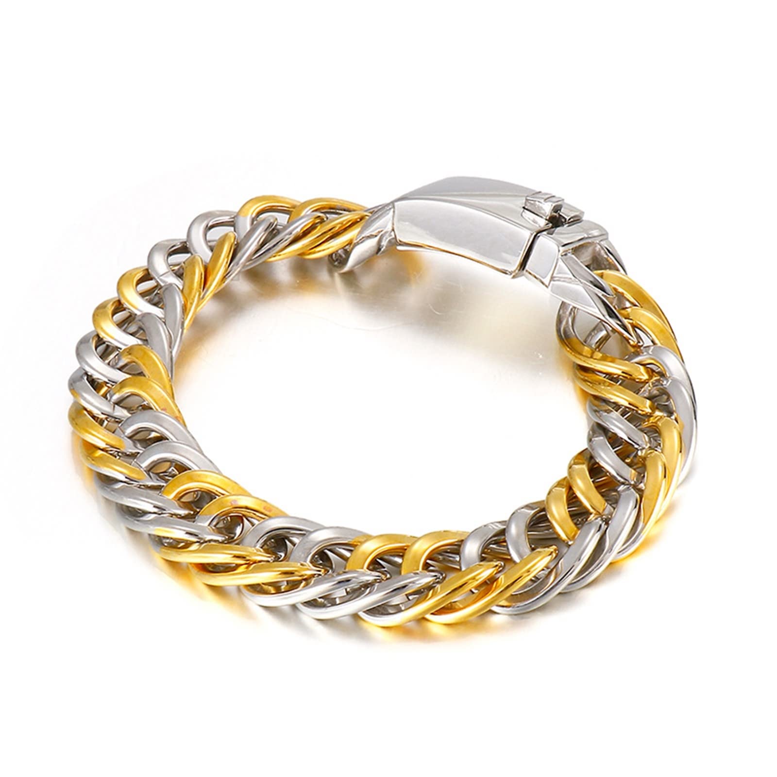 Armbänder, Schmuck Männer Panzerkette Unsichtbare Doppelverriegelungsverschlüsse Stilvolles und Schlichtes Design Armband für Herren