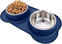 Vista 10 de AsFrost Tazones de Comida para Perros de Acero Inoxidable, Juego de Tazones de Comida y Agua para Perros, Tazones para Perros Sin Derrames