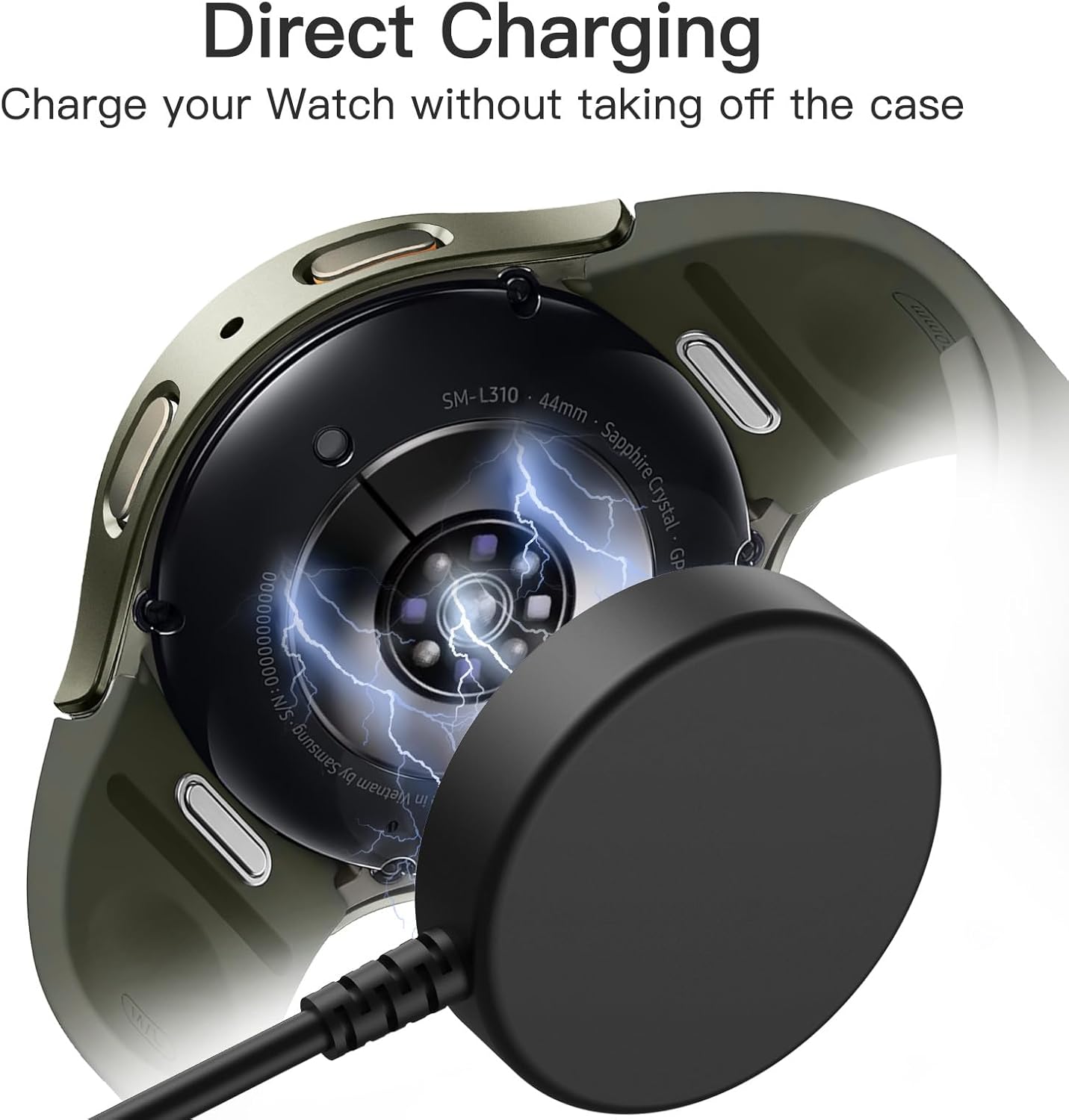 JETech Case with Screen Protector for Samsung Galaxy Watch 7 44mm, Overall Protective Cover, Built-in Tempered Glass Film High Sensitivity, 2 Pack (Green) - Image 6