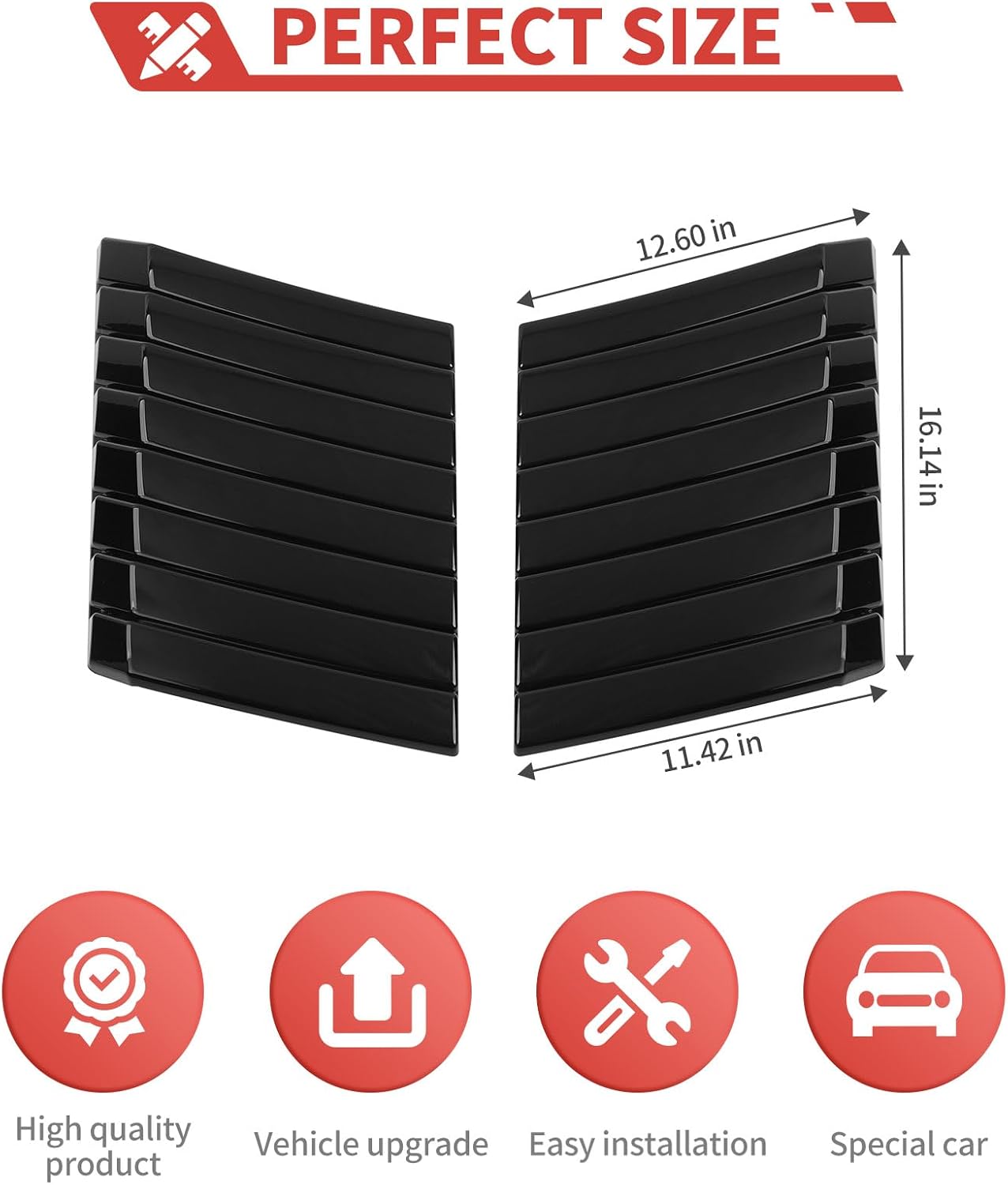 2PCS Black Hood Engine Air Vent Outlet Cover Trim, Exterior Decoration Accessories Compatible with Ford F150 Raptor 2009-2014