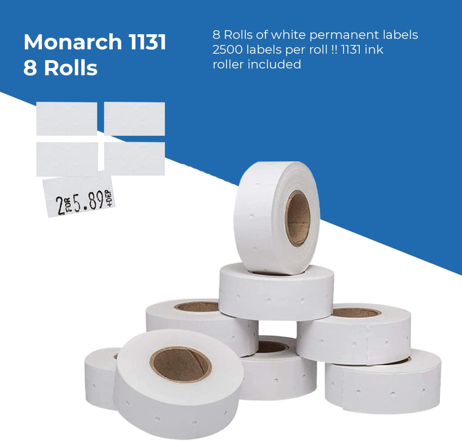 Monarch Paxar 1131 Label Gun White Labels : Pricemarker Labels : Office Products