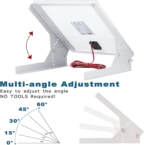Miniatura 10 de Kit de panel solar de 30 vatios y 12 V con paneles solares ajustables, soportes de montaje inclinable y controlador de carga solar PWM de 5 A 12 V24