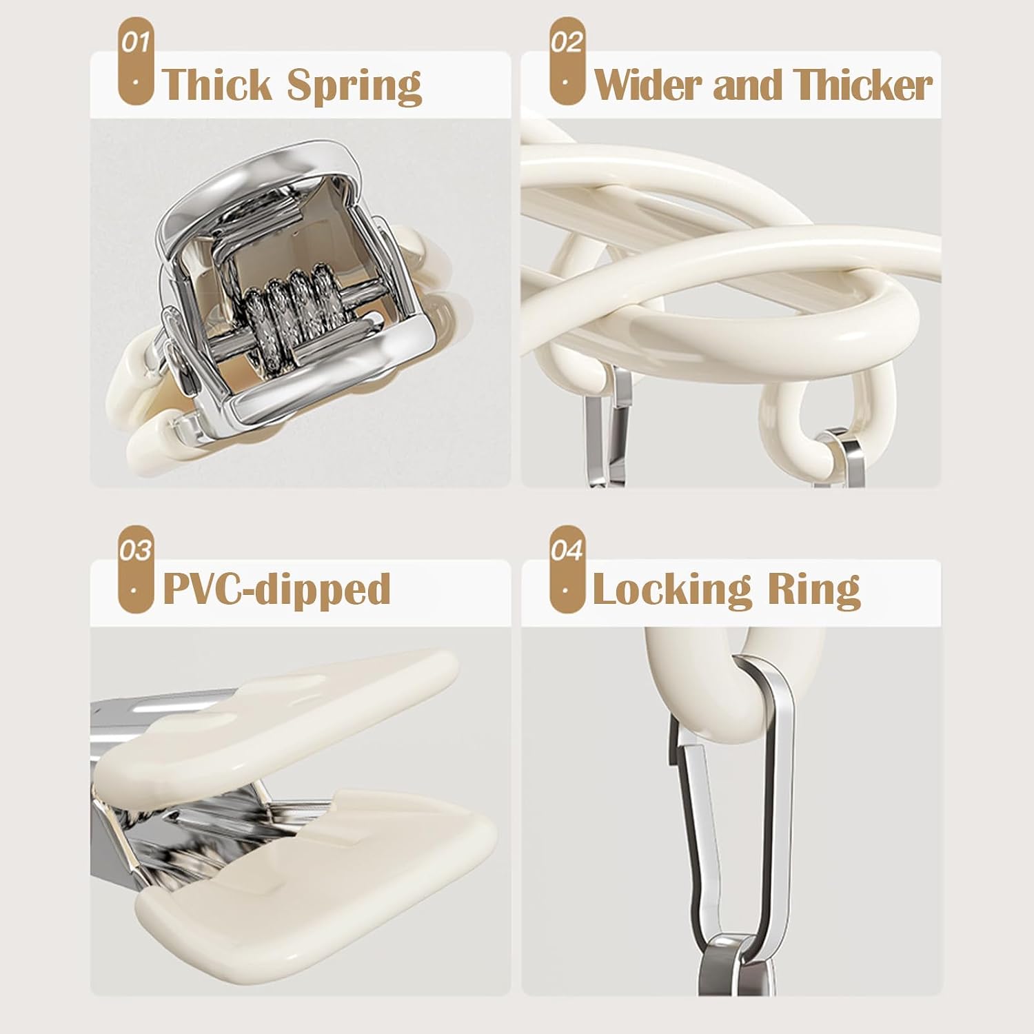 Pants Hangers with 20 Clips, Space Saving Hanging Closet Organizer (Beige)