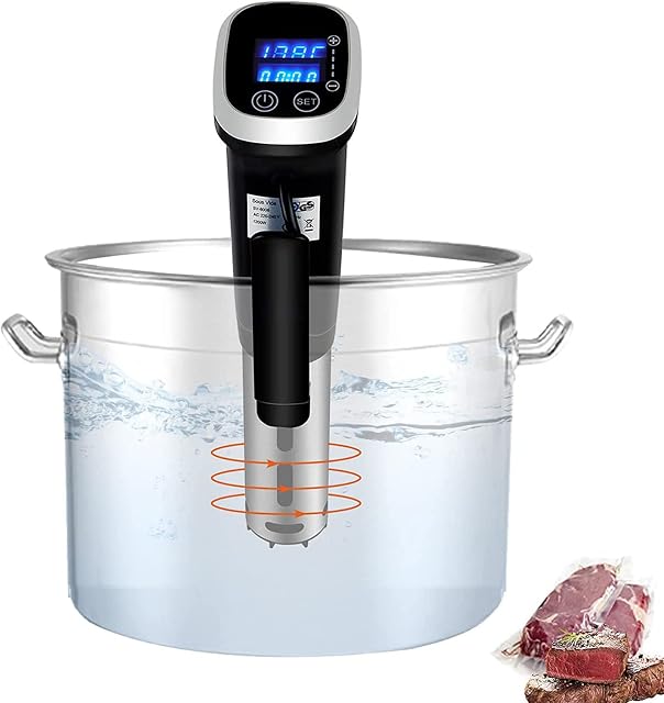 BILXXY Slow Cooker Immersion Circulator, IPX7 Waterproof Sous Vide Food Cooker, LCD Digital Display Touch Control Machine for Tender Steak, Poultry, Seafood