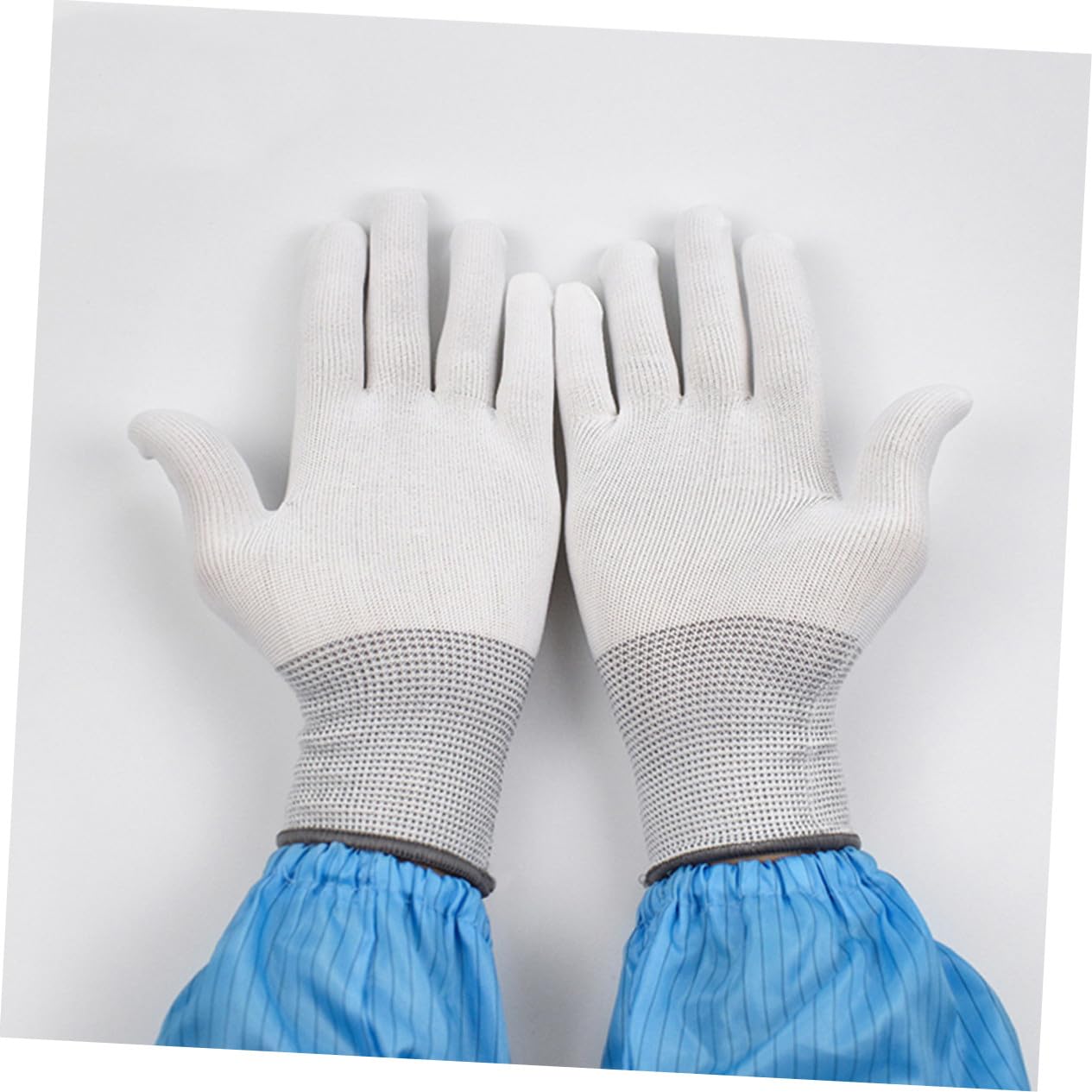 Guantes Antiestáticos de Nailon Revestimiento, 12 Pares | Trabajo de Precisión Industrial, Puño Tejido Ergonómico, Dedos Completos, para Reparación y Placas