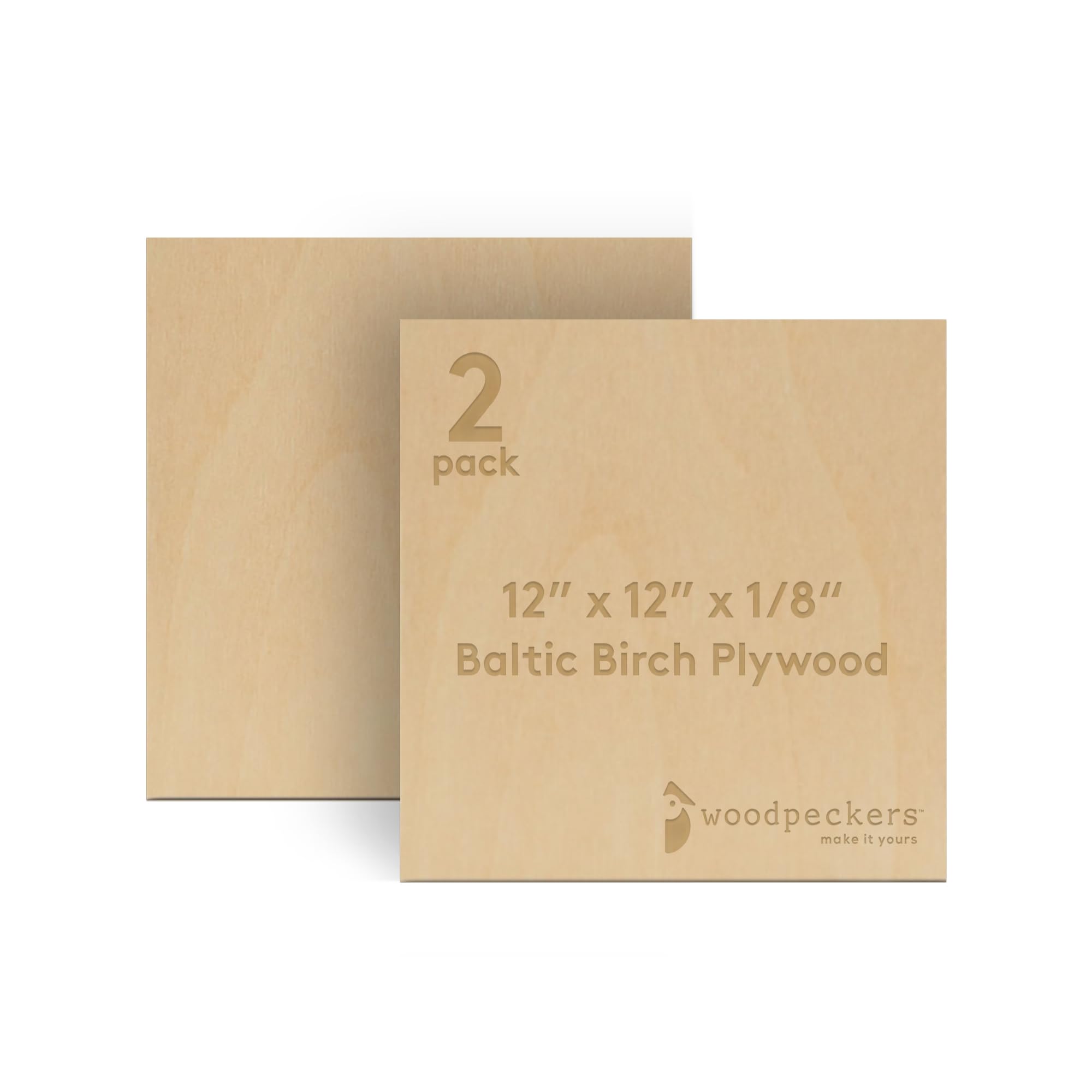 Baltic Birch Plywood 3mm 1/8" x 12" x 12" Craft Wood B/BB Grade Baltic Birch Sheet Perfect for Laser, CNC Cutting, Wood Burning
